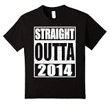 unisex-child Straight Outta 2014 T-Shirt Funny 3rd Birthday Gift Shirt 4 Black