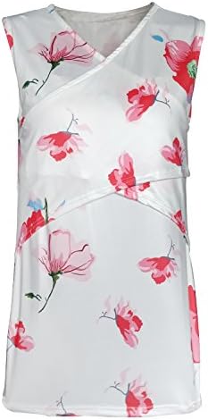 Chulianyouhuo Women’s Sleeveless Maternity Breastfeeding and Nursing Tank top Cami Vest (M, Flower)