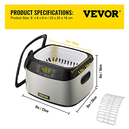 VEVOR Ultrasonic Machine, 1.2L Ultrasound Cleaner Machine, 40KHz