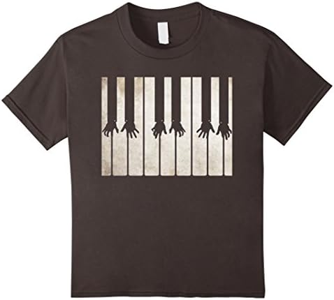 Kids Piano Keyboard Hands T Shirt 8 Asphalt