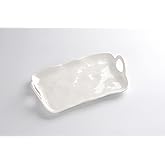Pampa Bay Shatterproof Melamine Small Platter, 13.5 x 7.8 Inch, Food, Freezer, Dishwasher Safe, White