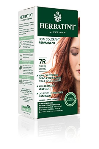 Herbatint permanent herbal haircolor gel, 7r copper blonde, 4.56 …