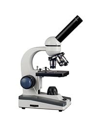 Microscopio compuesto LED para estudiantes con lente óptica de vidrio y bastidor de metal AmScope M150C E A 40X 1000X con foco grueso y fino + generador de imágenes por cámara digital con conexión USB