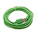Casecover Universal Micro USB 3M 10FT Colorful Fabric Braided Data Cable Micro USB Data Sync Cable Charger Charging Cord for Android Samsung Galaxy S2 S3 S4 Note 2 HTC EVO One X S (green)