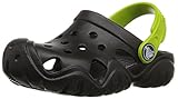 crocs Kids' Swiftwater K Clog (Toddler/Little Kid), Black/Volt Green, 3 M US Little Kid