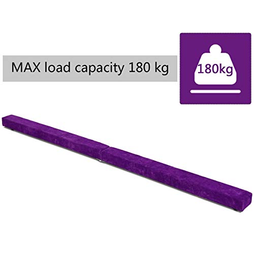Gymnastic Bar & Balance Beam, 7' Sectional Gymnastics Floor Balance Beam, Purple