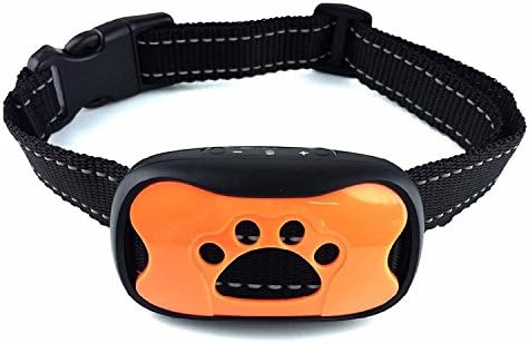 Bark Collar for Dog. Safe Shock Training Device. Anti-Barking Collar for Small/Medium Dogs. Bark Stop Device. Blue/Orange Shape Included. 7 Adjustable Sensitivity Levels for Sound&Shock Bark Control