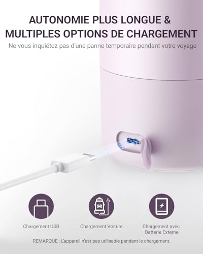 Comfyer Pro 2-in-1 Portable Bottle Warmer with Built-in Sterilizer, Fast Heating Milk & Water, 5 Smart Temperatures, Rechargeable 500 ml, Portable Travel Size