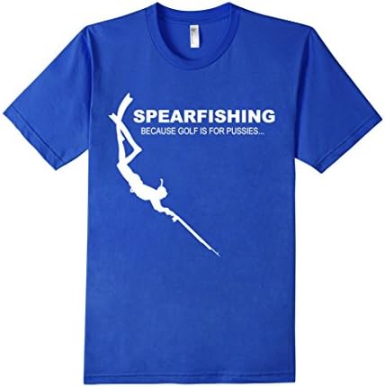 Men's Spearfishing T-shirt - Funny Spearfishing Shirt Large Royal Blue