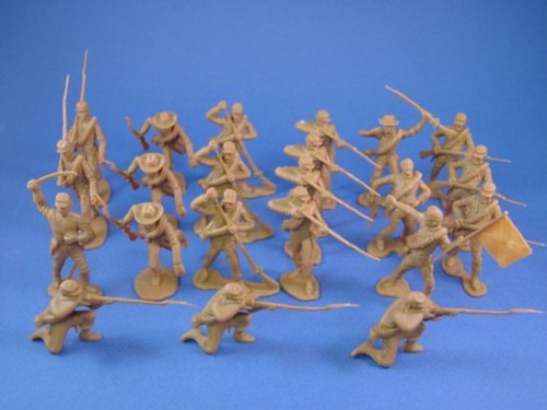 Marx Playset Commemorative Reissue Civil War Confederate Toy Soldiers in Butternut 22 Piece Set
