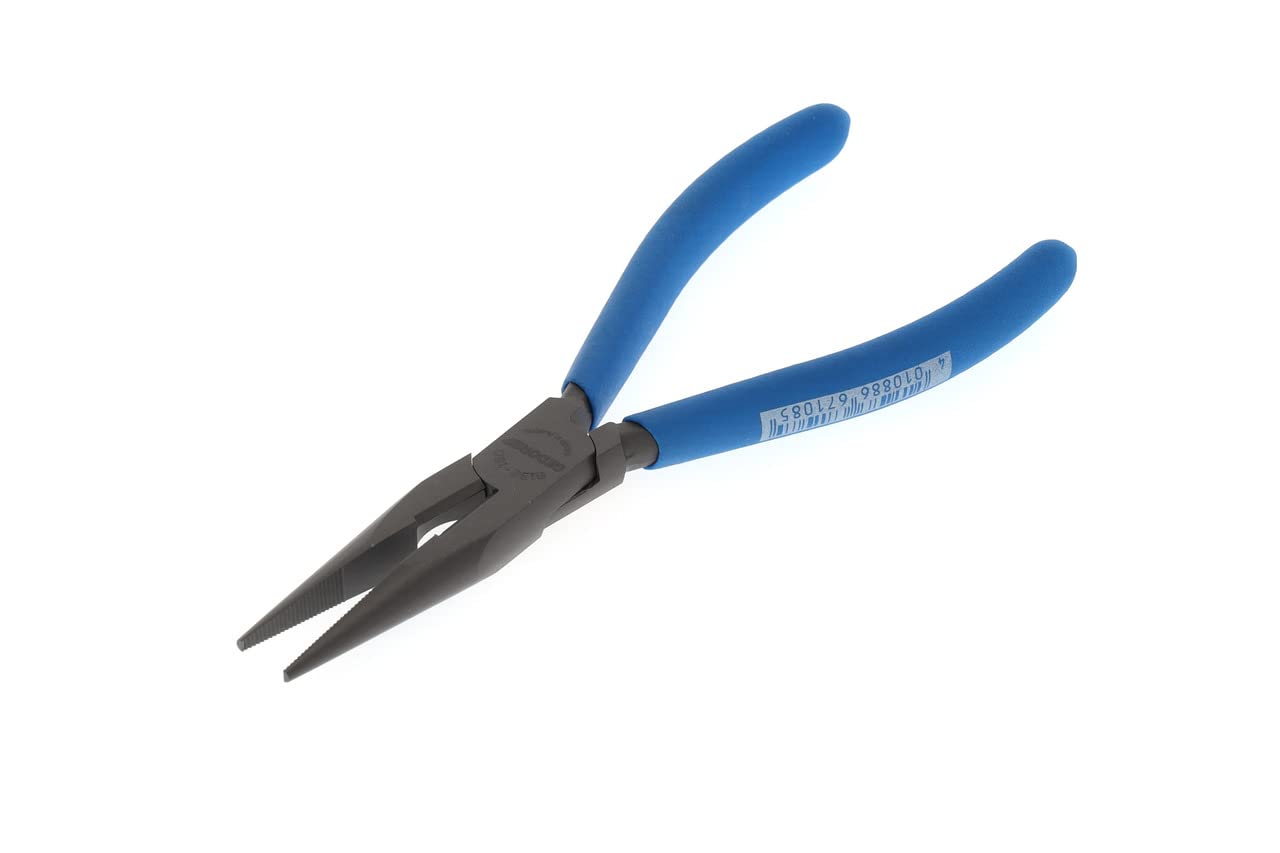 GEDORE Telephone Pliers, Long Nose, Toothed, Straight, Induction-Hardened, Non-Slip Handles, Length 160 mm, 8132-160 TL