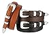 Silver Buckle Set Oil-Tanned Genuine Leather Western Ranger Belt for Men