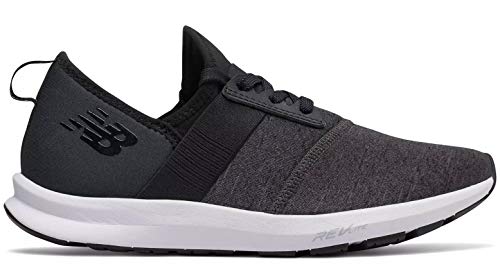 New Balance Women's Nergize V1 FuelCore Sneaker,Black with Grey & White,7 B US