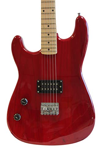 Left Handed Davison Red Electric Guitar Package With Amp Case Picks And Strap