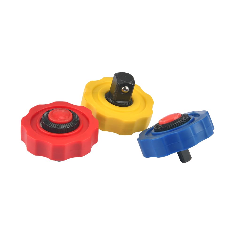 Hoteche 3-Piece Mini Ratchet Set - Finger Ratchet, 1/2", 3/8", 1/4" - Carbon Steel Mini Ratchet for Tight Spaces, Ideal for Loosening and Fixing Bolts and Nuts