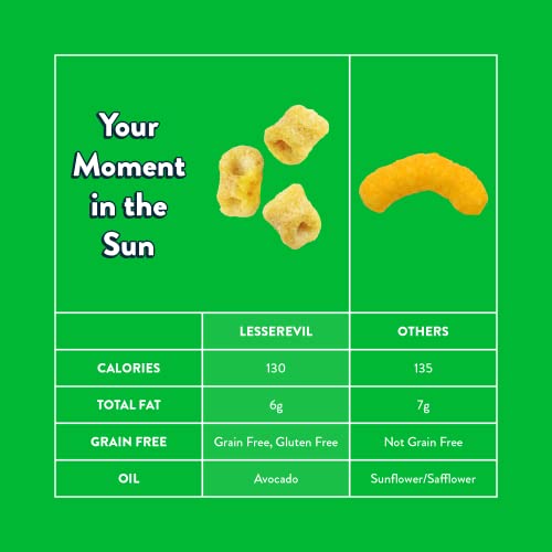 LesserEvil Vegan Sour Cream and Onion Sun Poppers, Grain Free