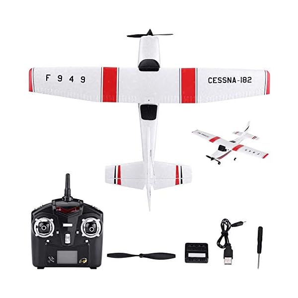 XHH RC Flugzeug F949 Cessna 182 Modell Schaum EPP RC Drohne 2.4G 3-Kanal-Fernbedienung Flugzeug Segelflugzeug, Kinder…