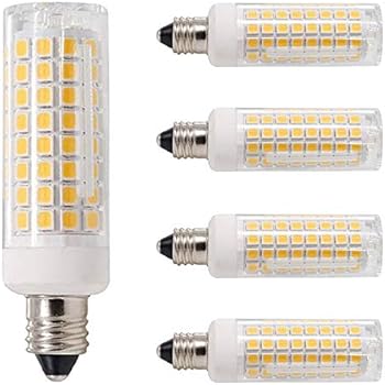 All-New-(102LEDs) E11 Led Bulbs, 80W or 100W Equivalent Halogen Replacement Lights, Dimmable, Mini Candelabra Base, 850 Lumens Warm White 3000K, AC110V/ 120V/ 130V, Replaces T4 /T3 JD e11，pack of 4