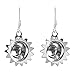 Glinting Celestial Sun And Moon .925 Sterling Silver Dangle Earrings