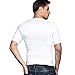 Odoland Men's Body Shaper Slimming Shirt Tummy Vest Thermal Compression Base Layer Slim Muscle Short Sleeve Shapewear, White M