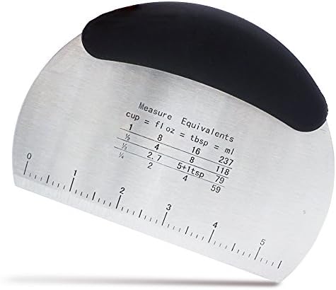 Pastry Cutter and Dough Scraper & Chopper Stainless Steel - Multi-purpose Kitchen Gadgets with Rubber handle for Cake, Pizza by SUNUNICO (1Pc)