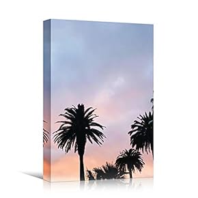 signwin Canvas Wall Art Silhouette Palm Tree Bedroom...