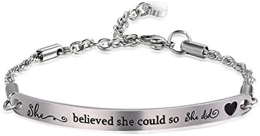 WRISTCHIE Womens Stainless Steel Bracelet Friendship Jewelry Gifts Engraved Message Always My Sister Forever My Friend