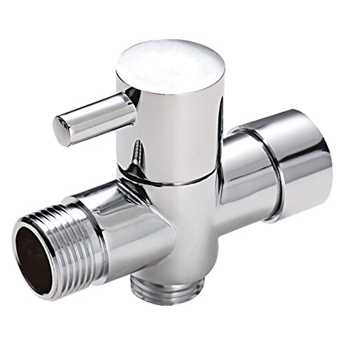 bretoes 3 Way Water -7/8" G1/2" - Metal T-Adapter With Shut-Off Valve Connector Solid Brass Shower Arm Diverter Valve Handshower Universal Showering