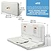 ECR4Kids Horizontal Diaper Changing Station with 500 Sanity Liners, Wall-Mounted, White Granite