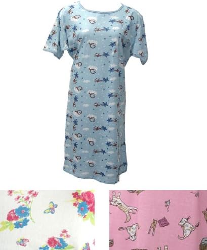 Revelations Pack of 3 Short Sleeve Animal Print Cotton Nightgowns Plus Size 6X