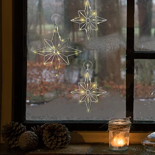 LampLust Outdoor Christmas Star Lights Set of 2, Batteries Included