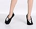 Pembrook Fuzzy Soft Coral Fleece Slippers – Black - Medium (7-8) – Ballet Style with Non-Skid Sole – Faux Shearling Lining - Great Plush Slip On House Slippers for Adults, Women, Girls