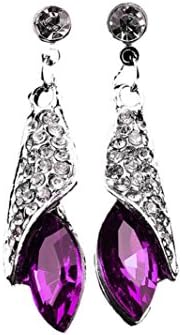 OVERMAL Water Drop Earrings Swarovski Crystal Drop Dangle Earrings (Hot Pink)