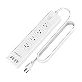 WiFi Power Strip, Wheswell Smart Surge Protector, 4 Individually Controlled AC Plugs and 4 Smart USB Fast Charging Ports (30W/5V/6A), Timer, Remote Control, Compatible with Alexa and Google Assistant