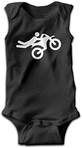 MMSSsJQ6 Causal Motocross Infant Baby Boys Girls Crawling Clothes Sleeveless Romper Bodysuit Onesies Jumpsuit Black