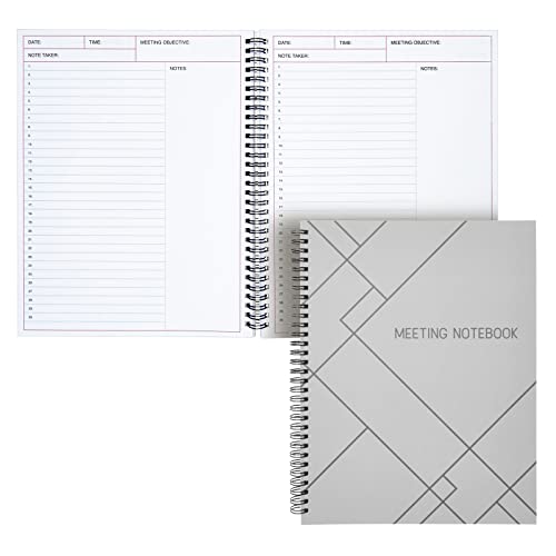 2 Pack Meeting Notebooks for Work, SpiralBound Daily Planner for