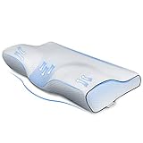 Powsure Memory Foam Pillow - Cervical Sleeping Bed Pillows to Lower Neck Pain, Ergonomic Orthopedic Contour Pillow for Back, Stomach, Side Sleepers with Washable Free Bamboo Fiber Pillowcase