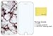 IiEXCEL Marble Pattern Purple Soft Flexible TPU Slim Fit Case and Tempered Glass Screen Protector for iPhone 6 Plus/6s Plus - White Purple