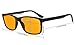 Eyekepper Blue Light Shield Computer Gaming Glasses-0.0 Magnification-Anti 97% Blue Light-High Definition Lens-100% UV Protection, Dark Orange Tinted Lens(Matte Black, 0.00)