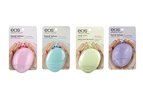EOS Hand Lotion Bundle, Cucumber 1.5 fl oz, Berry Blossom 1.5 fl oz, Fresh Flowers 1.5 fl oz, Delicate Petals 1.5 fl oz