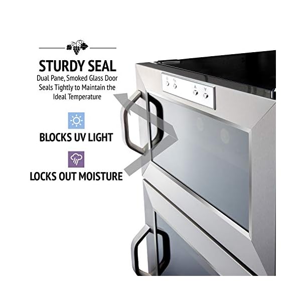 Ivation-Premium-Stainless-Steel-24-Bottle-Dual-Zone-Thermoelectric-Wine-CoolerChiller-Counter-Top-Red-White-Wine-Cellar-wDigital-Temperature-Freestanding-Refrigerator-Quiet-Operation-Fridge