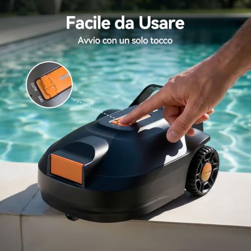 Redkey S200 Wireless Swimming Pool Robots, 180 Min Autonomy, Double Motors, Double Suction, Automatic Parking, Robot Pools Above Ground Flat Bottom Up to 100 m²
