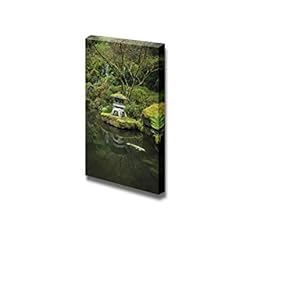 Canvas Prints Wall Art - Koi in a Garden Pond in a Japanese Garden | Modern Wall Decor/Home Decoration Stretched Gallery Canvas Wrap Giclee Print & Ready to Hang - 18" x 12"