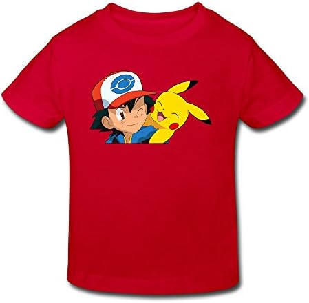 Toddler's 100% Cotton Ash And Pikachu Pokemon Funny T-Shirt