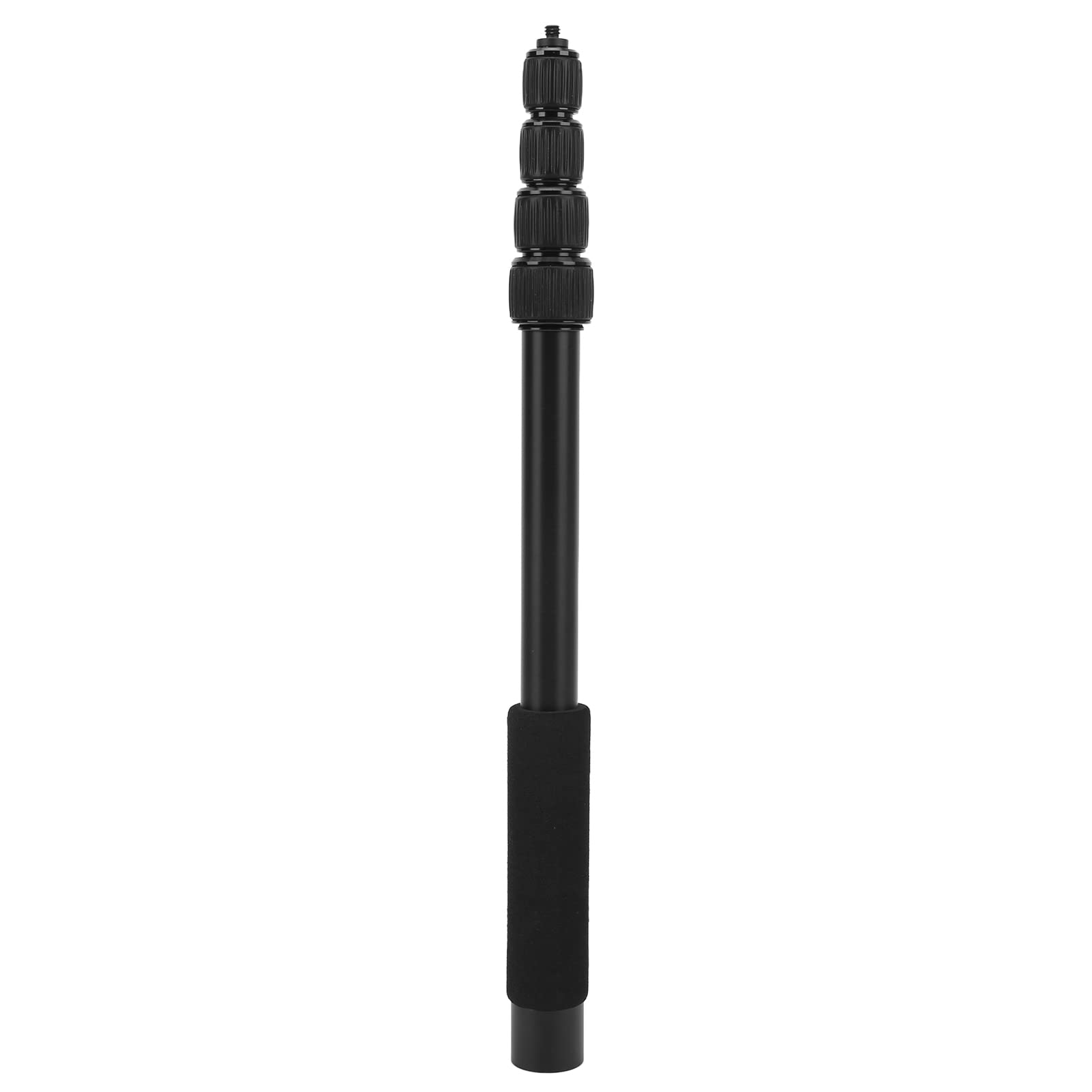 PUSOKEI Portable Mic Boom Pole Arm, Stretchable Handheld Microphone Holder Pole, Soft Foam Handle Mic Extension Arm with universal 1/4" interface, 3kg Load (5 knots)