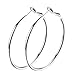 Hoop Earrings, White Gold Plated Round Silver Hoop Earrings for Women Sensitive Ears 1.57''