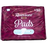 Reassure Premium Cotton Pads for Women, Ultimate Absorbency - Hypoallergenic, No Harsh Chemicals, Inks or Dyes, Bladder Control, Gel-Dry Odor Defense, Latex-Free, 30 Count (1 Bag)