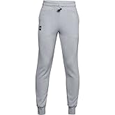 Under Armour Boys Rival Fleece Joggers , Mod Gray Light Heather (011)/Onyx White , Youth Small