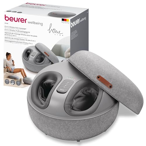 Beurer FM 120 2-in-1 Shiatsu-Fußmassagegerät und moderner Sitzhocker, wohltuende Luftkompressionsmassage zur Entspannung und Regeneration, mit zuschaltbarer Wär