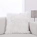 Dreamaker Luxury Soft Fluffy Cushion Cover Pillowcase, Faux Fur Throw Pillow Covers Fuzzy Cushion Cover, Decorative Throw Pillows Covers, 18X18 inches (Ivory White, 2 Pack)